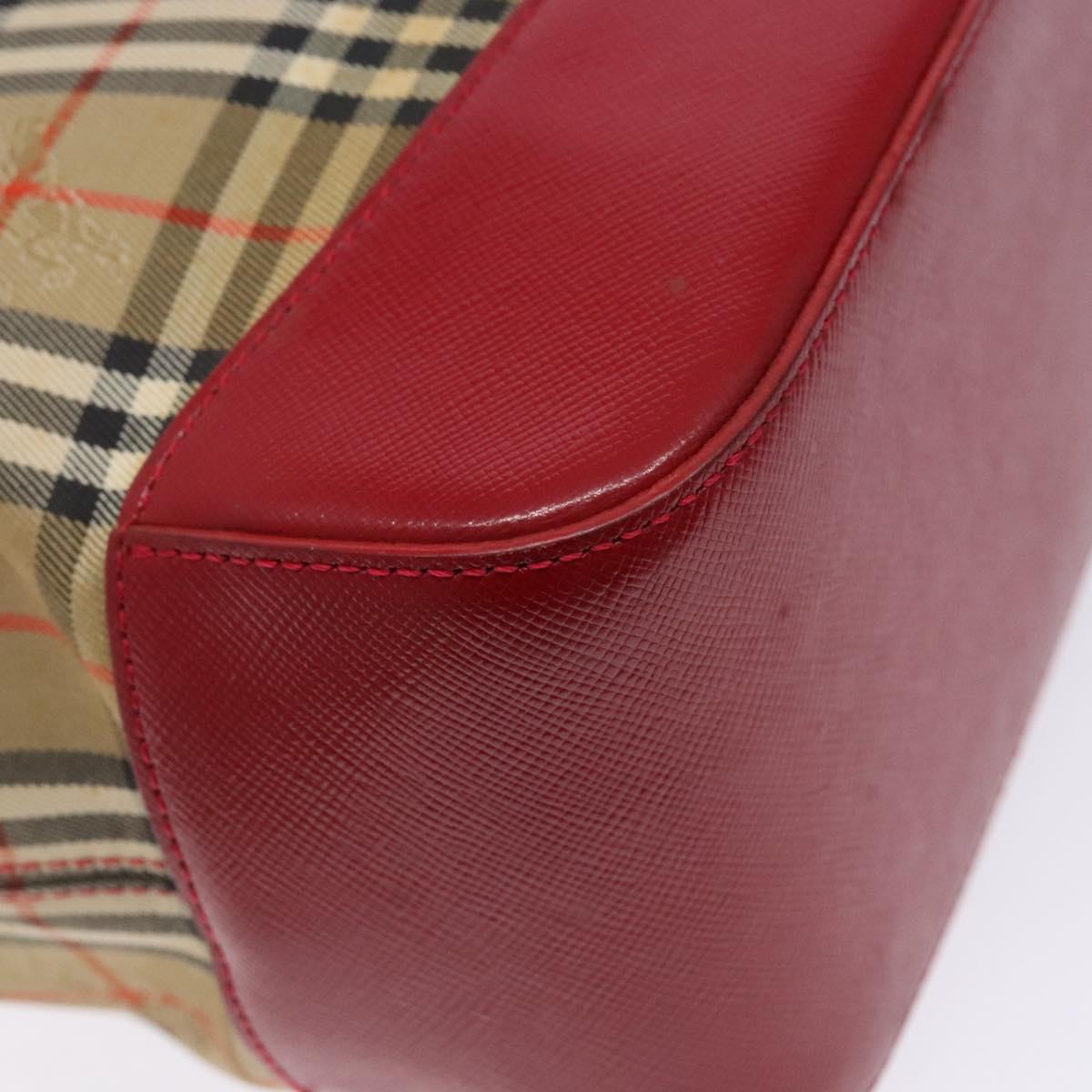 BURBERRY Nova Check Tote Bag Canvas Beige Gold Auth 142111