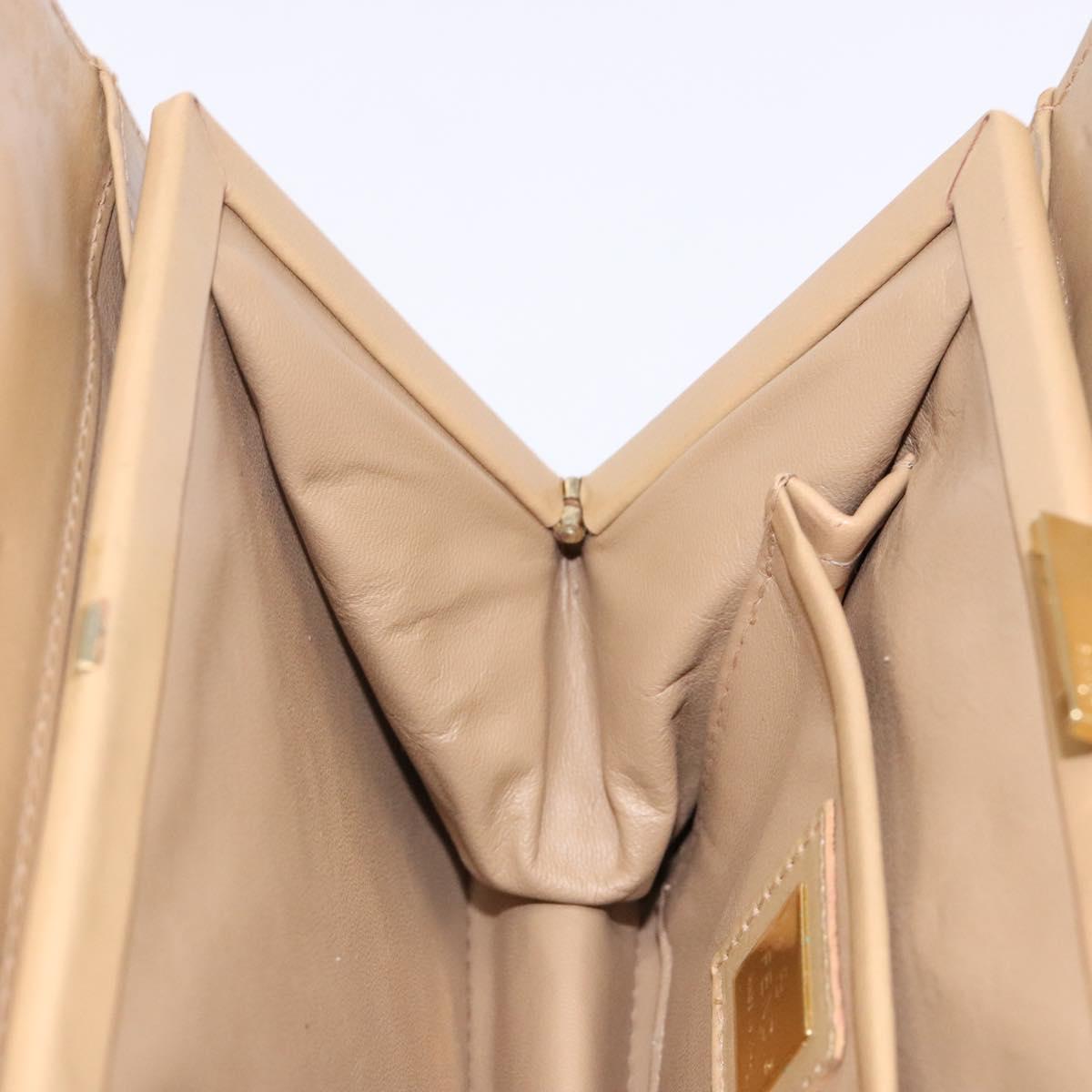 FENDI Zucca Canvas Hand Bag Beige Gold Auth 142112
