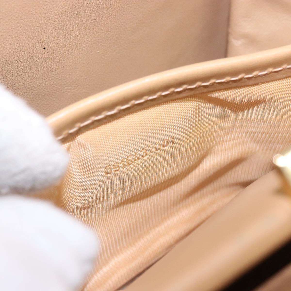 FENDI Zucca Canvas Hand Bag Beige Gold Auth 142112