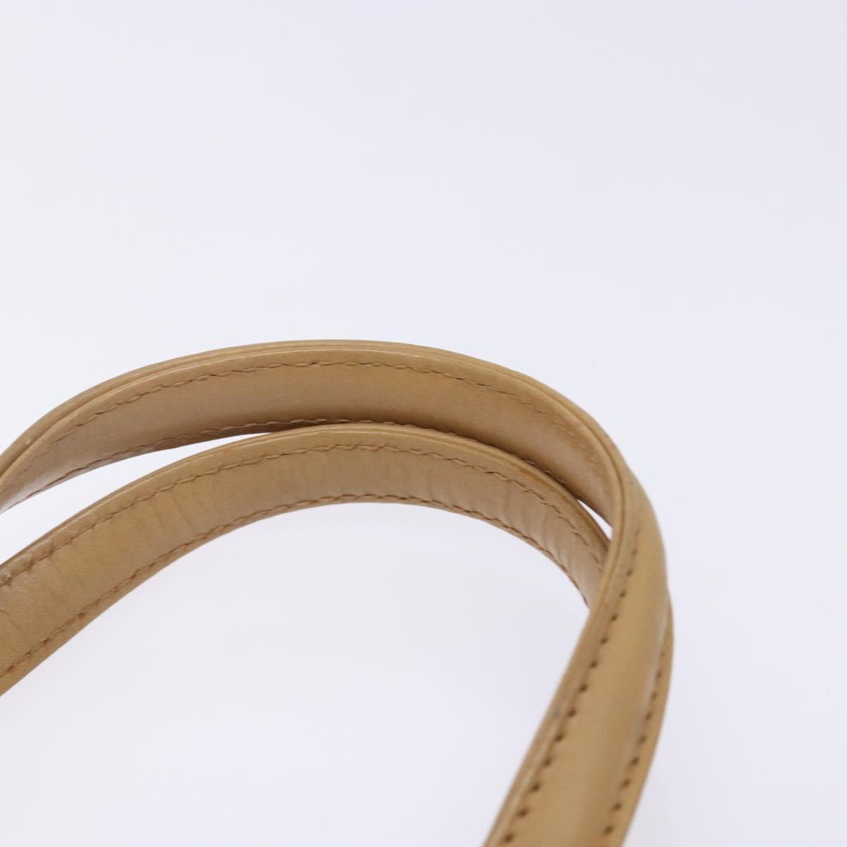 FENDI Zucca Canvas Hand Bag Beige Gold Auth 142112