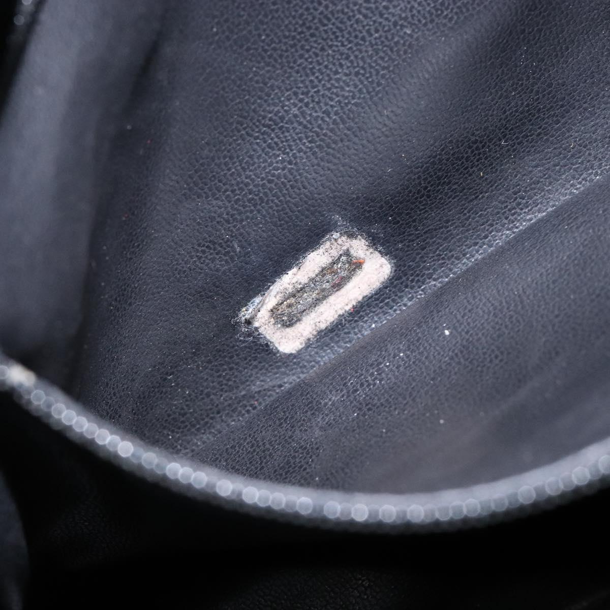 CHANEL Matelasse Pouch Leather Black Gold CC Auth 142115