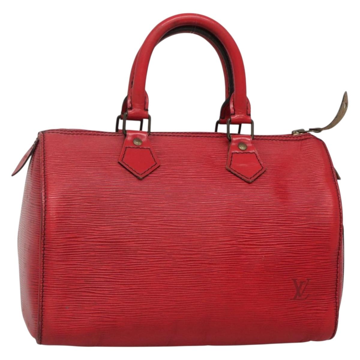 LOUIS VUITTON Epi Speedy 25 Hand Bag Castilian Red M43017 LV Auth 142129