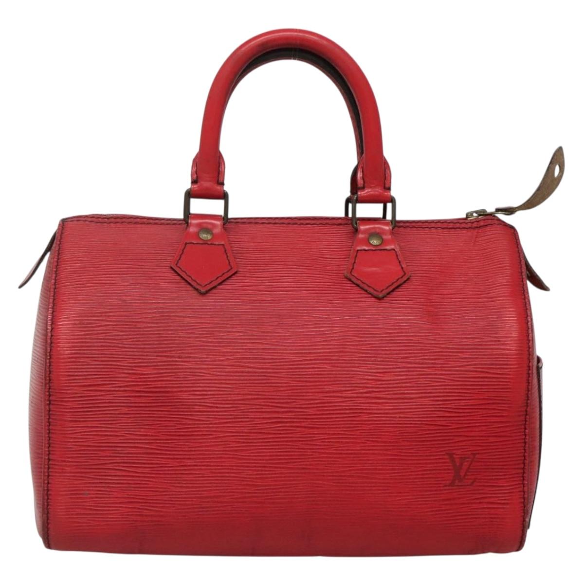 LOUIS VUITTON Epi Speedy 25 Hand Bag Castilian Red M43017 LV Auth 142129