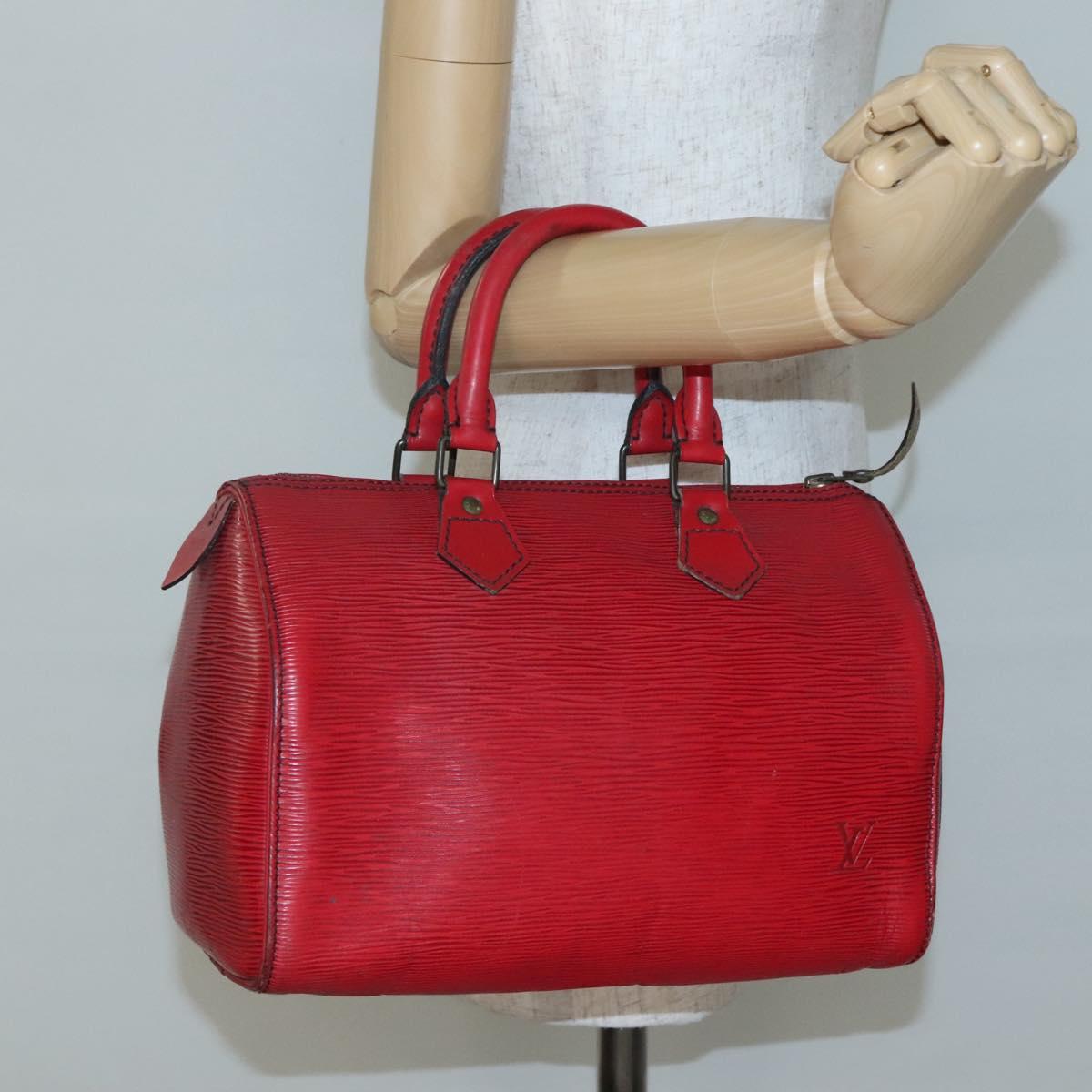 LOUIS VUITTON Epi Speedy 25 Hand Bag Castilian Red M43017 LV Auth 142129