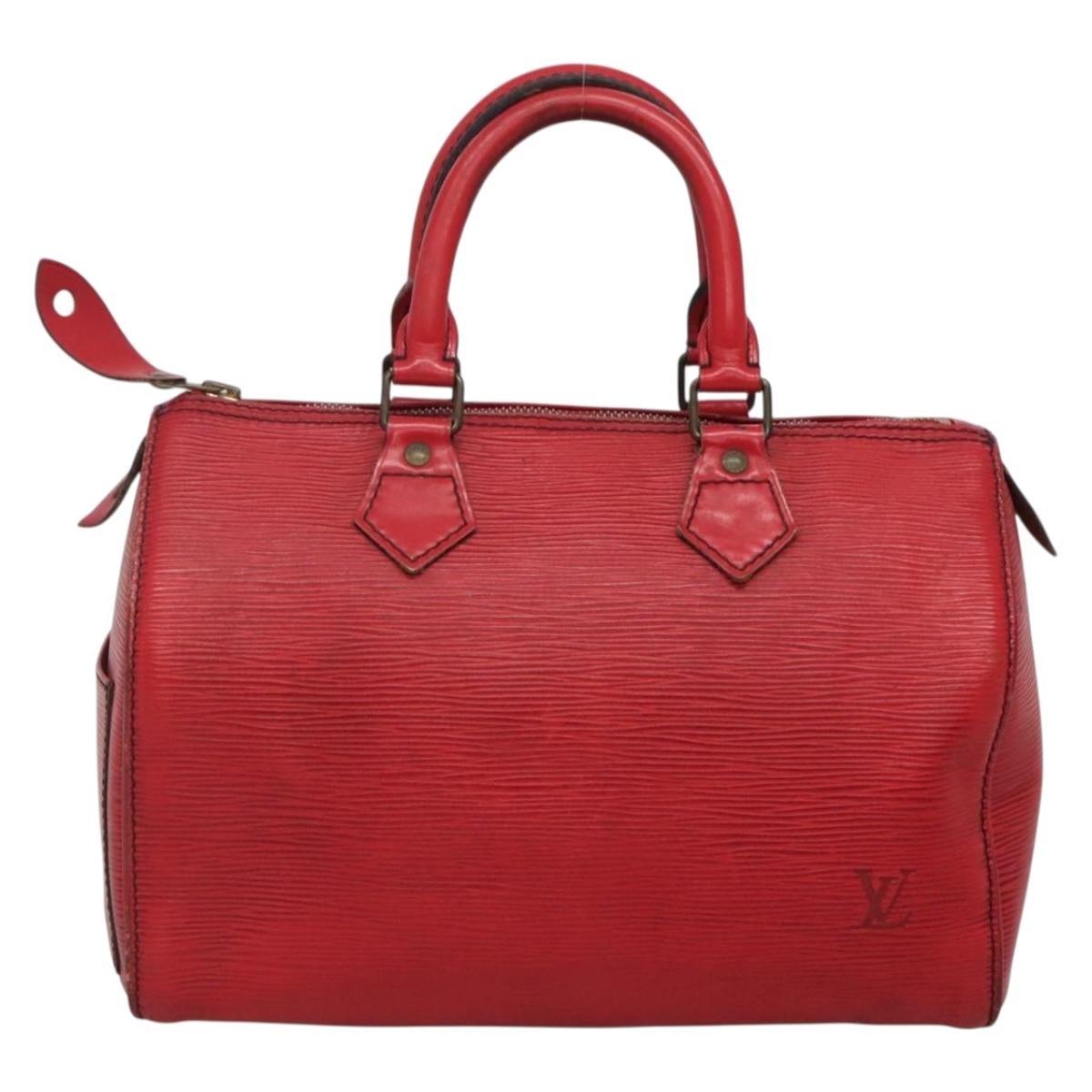 LOUIS VUITTON Epi Speedy 25 Hand Bag Castilian Red M43017 LV Auth 142129