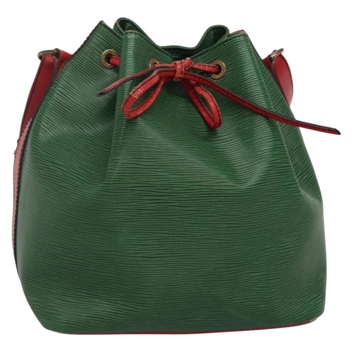 LOUIS VUITTON Epi Petit Noe Shoulder Bag Bicolor Green Red M44147 LV Auth 142133