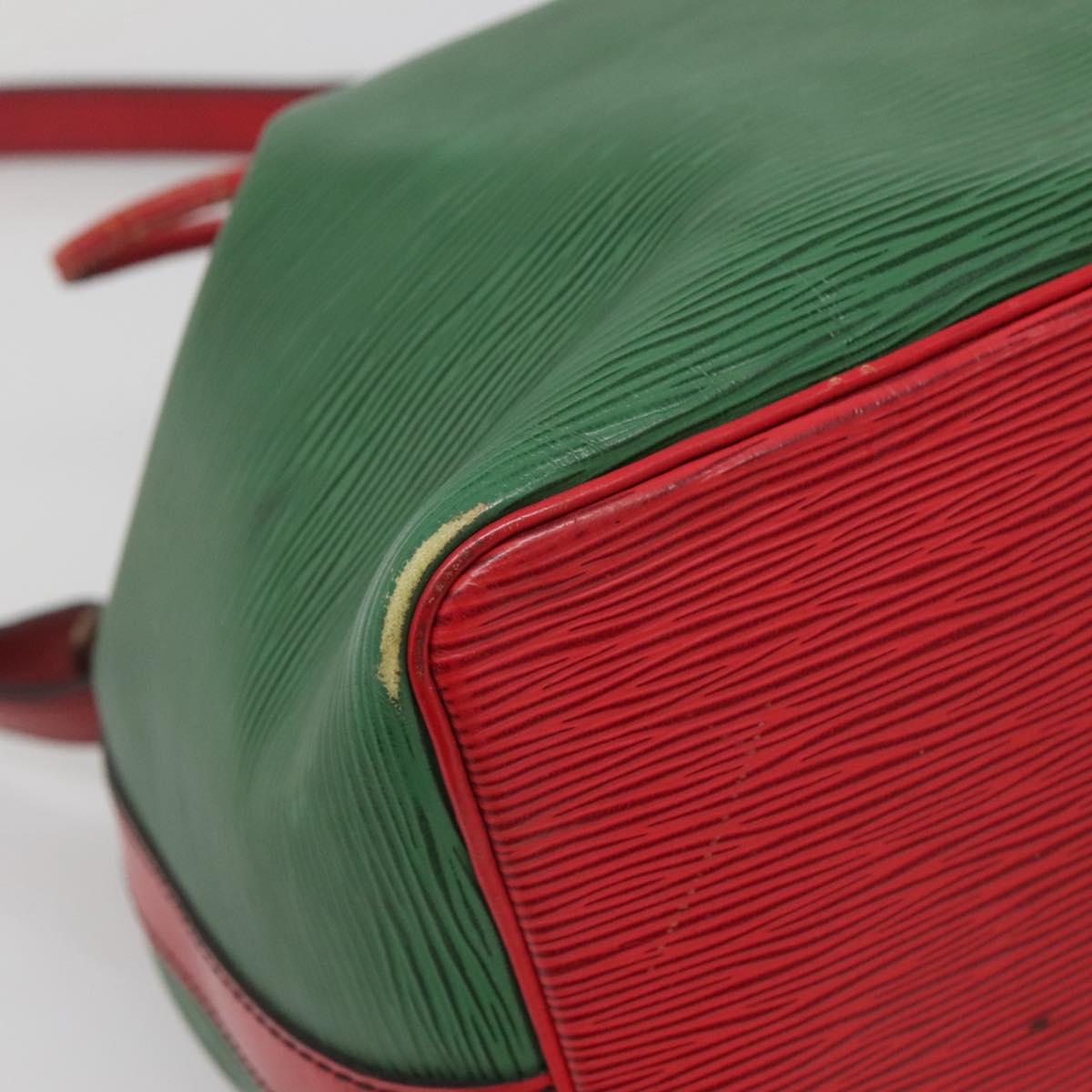 LOUIS VUITTON Epi Petit Noe Shoulder Bag Bicolor Green Red M44147 LV Auth 142133