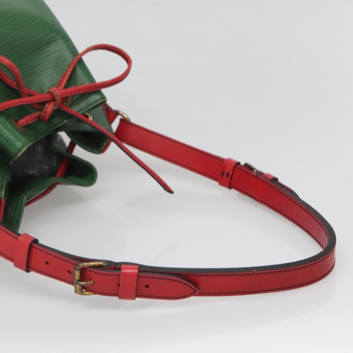 LOUIS VUITTON Epi Petit Noe Shoulder Bag Bicolor Green Red M44147 LV Auth 142133