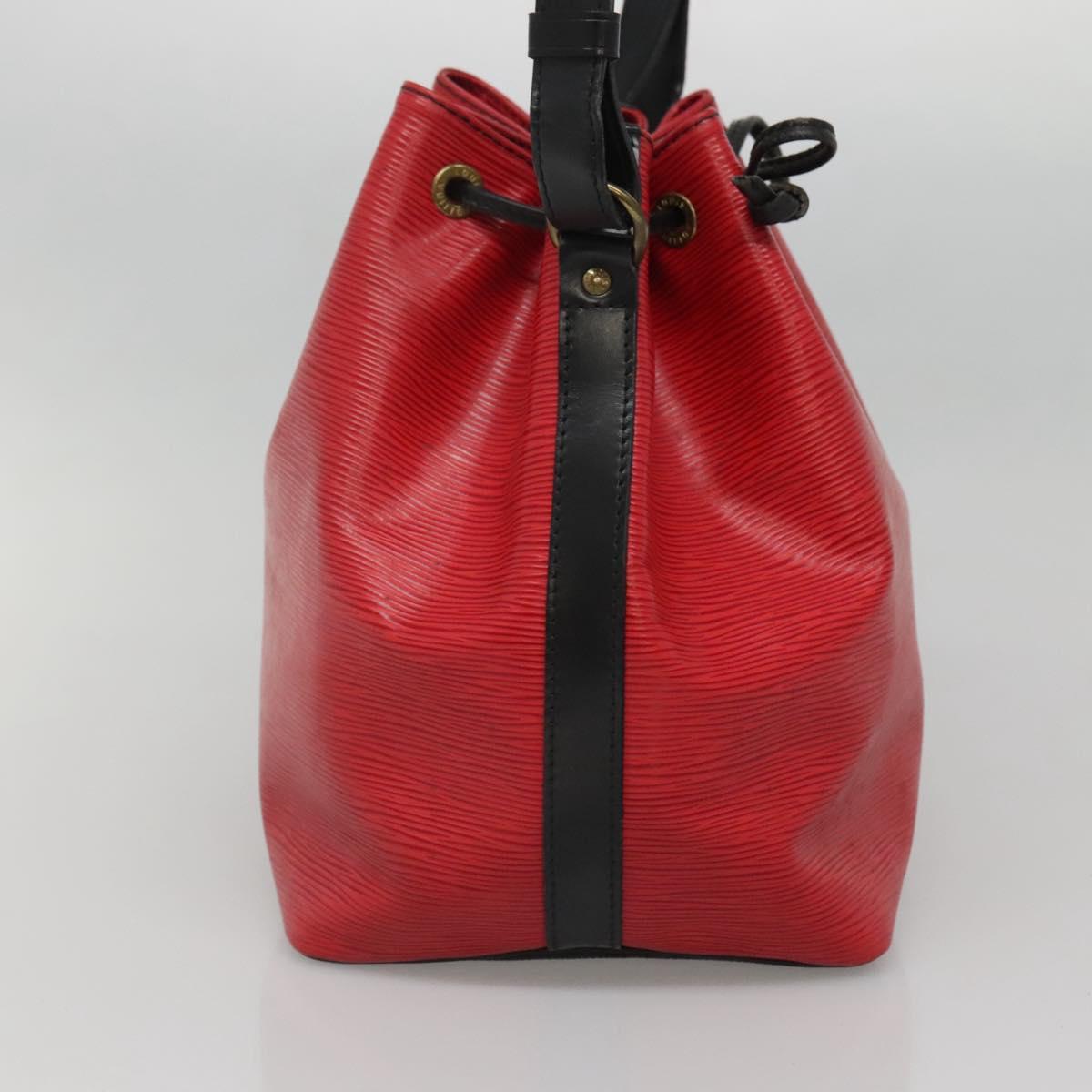 LOUIS VUITTON Epi Petit Noe Shoulder Bag Bicolor Black Red M44017 LV Auth 142148
