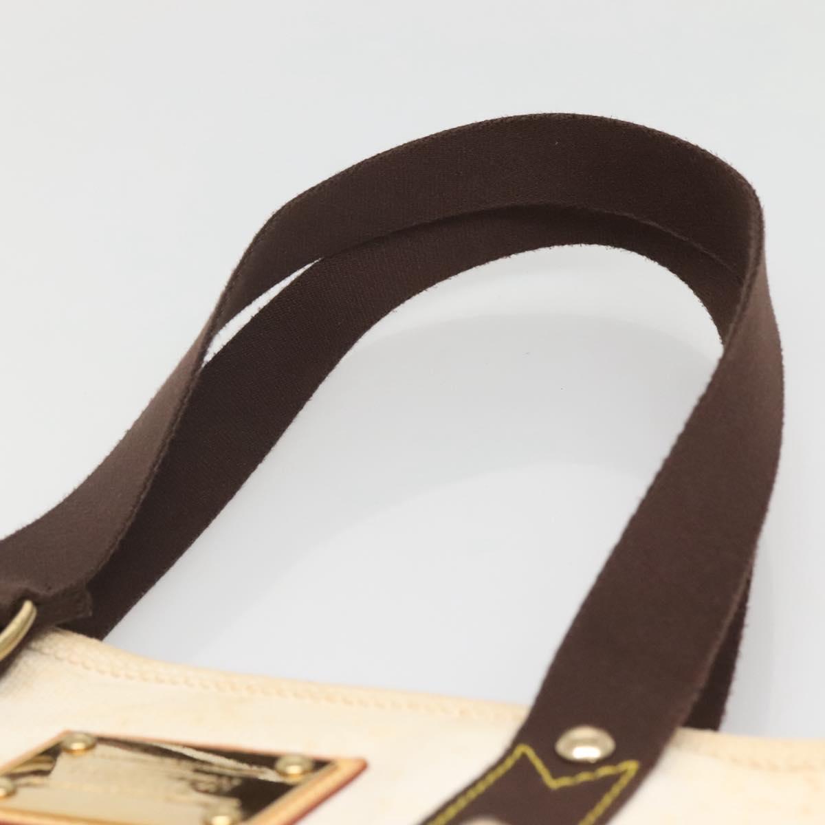 LOUIS VUITTON Antigua Cabas PM Tote Bag White Brown M40036 LV Auth 142158