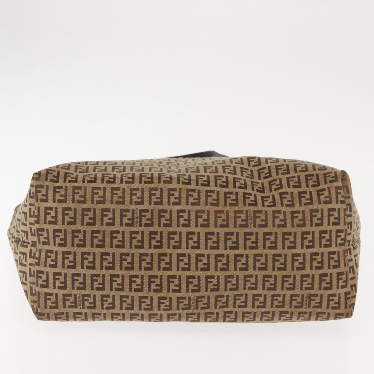 FENDI Zucchino Canvas Tote Bag Brown Auth 142159