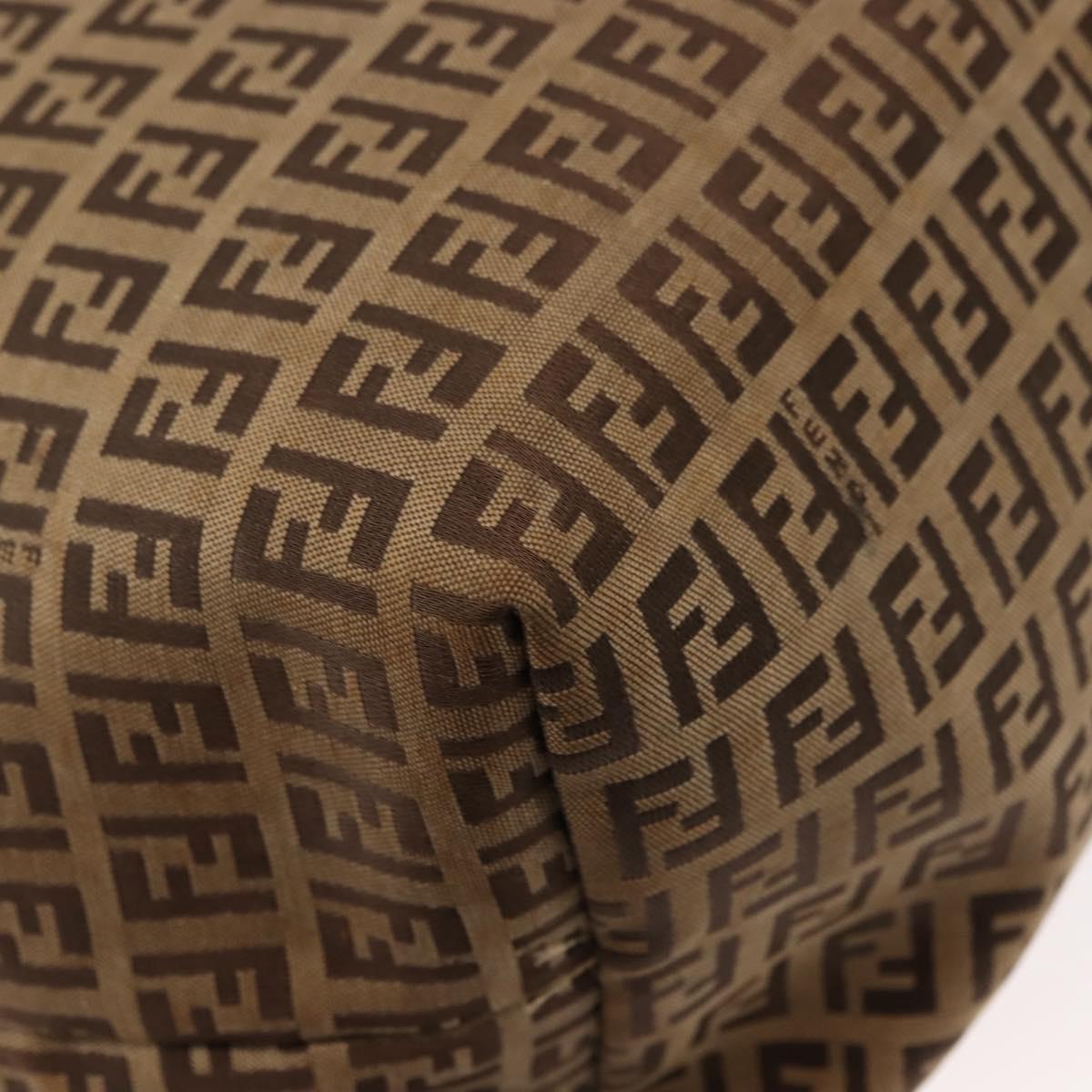 FENDI Zucchino Canvas Tote Bag Brown Auth 142159