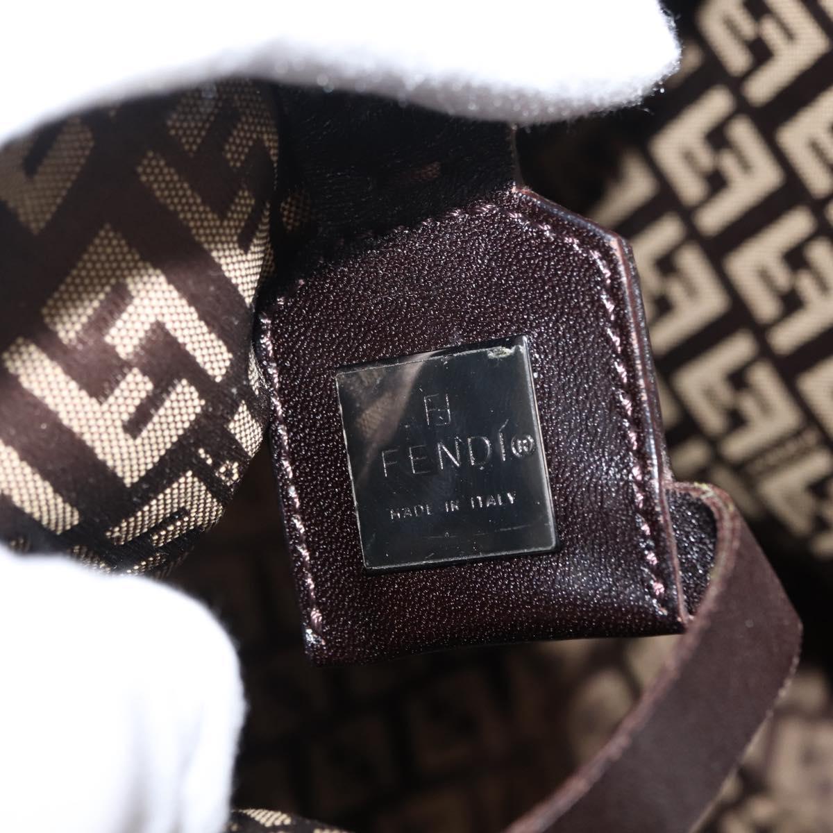 FENDI Zucchino Canvas Tote Bag Brown Auth 142159