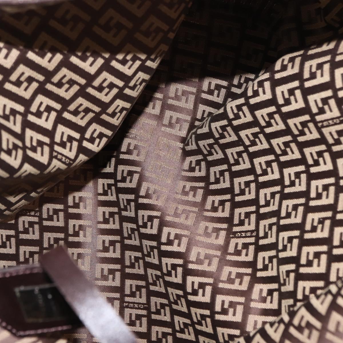 FENDI Zucchino Canvas Tote Bag Brown Auth 142159