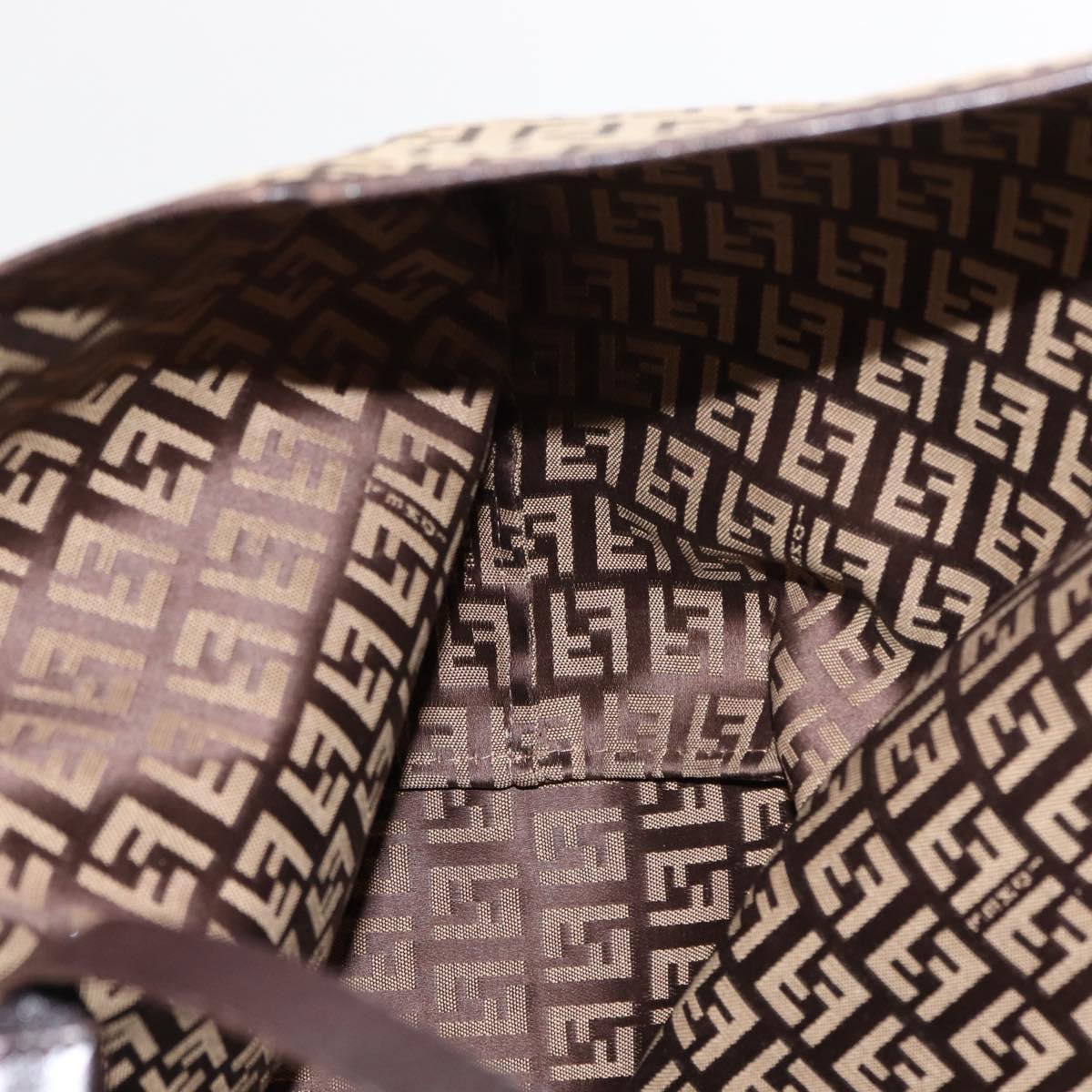 FENDI Zucchino Canvas Tote Bag Brown Auth 142159