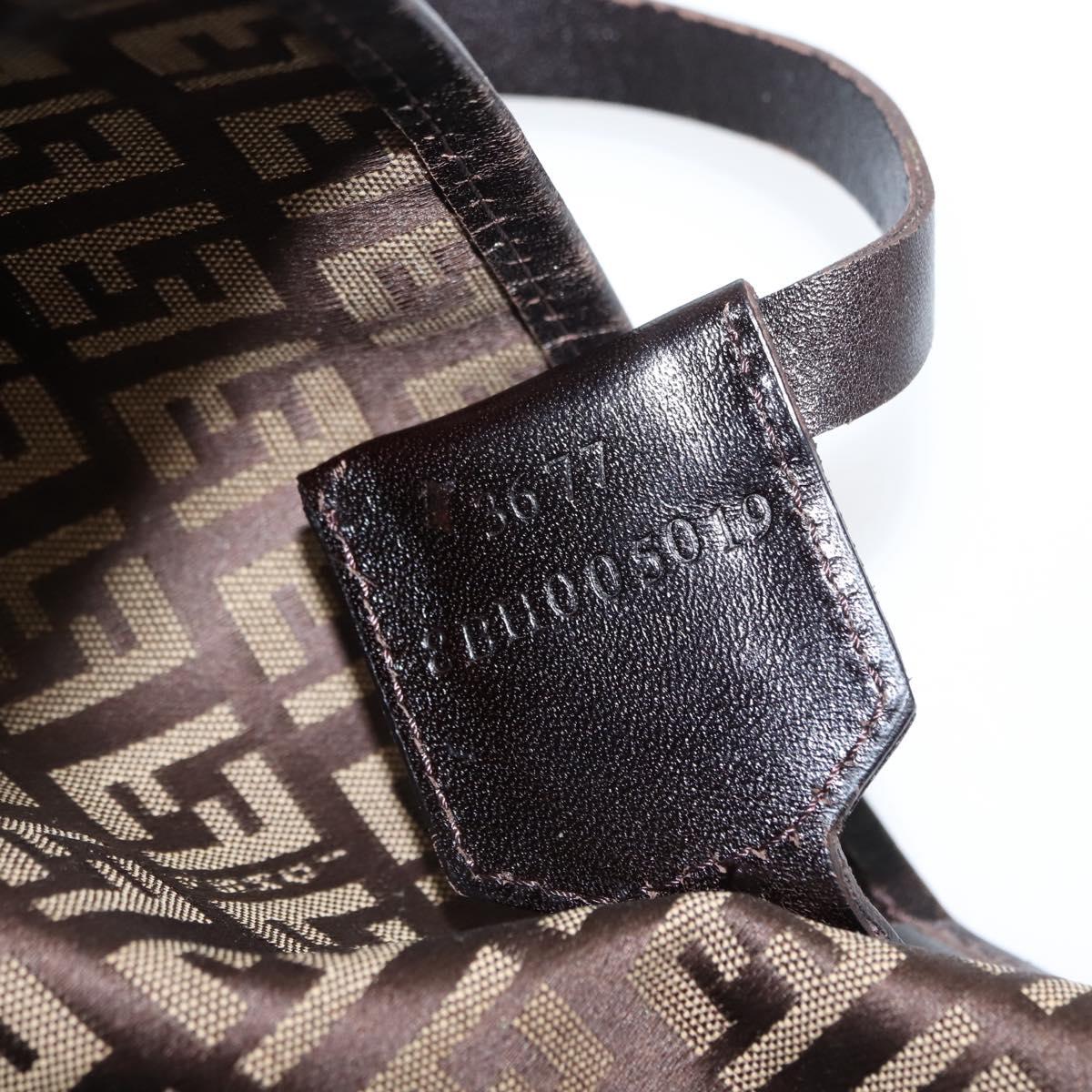 FENDI Zucchino Canvas Tote Bag Brown Auth 142159
