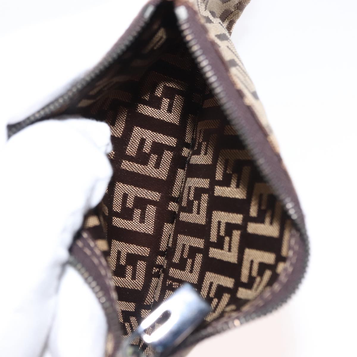 FENDI Zucchino Canvas Tote Bag Brown Auth 142159