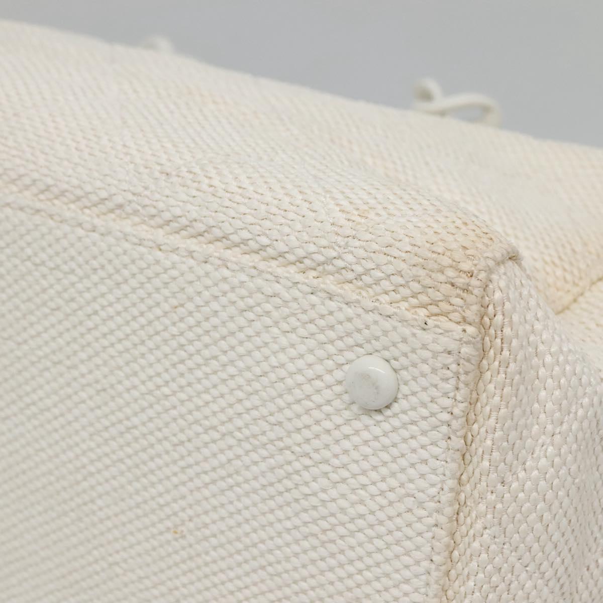 CHANEL Matelasse Chain Shoulder Bag Straw White Gold CC Auth 142166