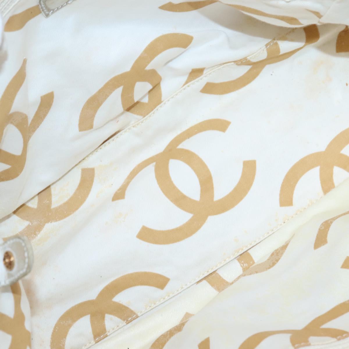 CHANEL Matelasse Chain Shoulder Bag Straw Ivory Gold CC Auth 142167