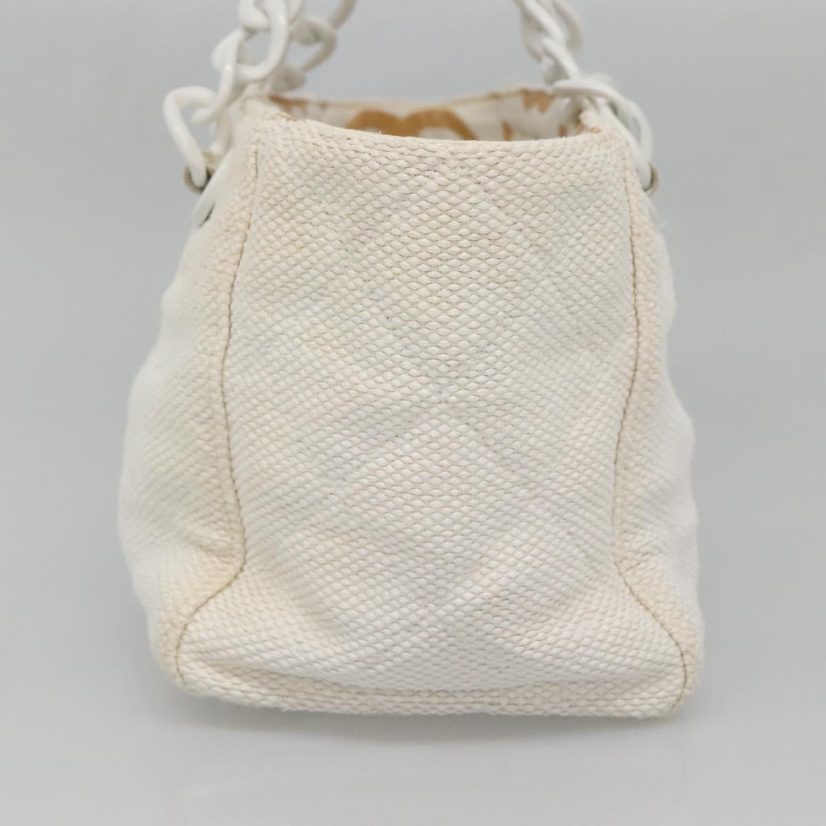 CHANEL Matelasse Chain Shoulder Bag Straw Ivory Gold CC Auth 142167
