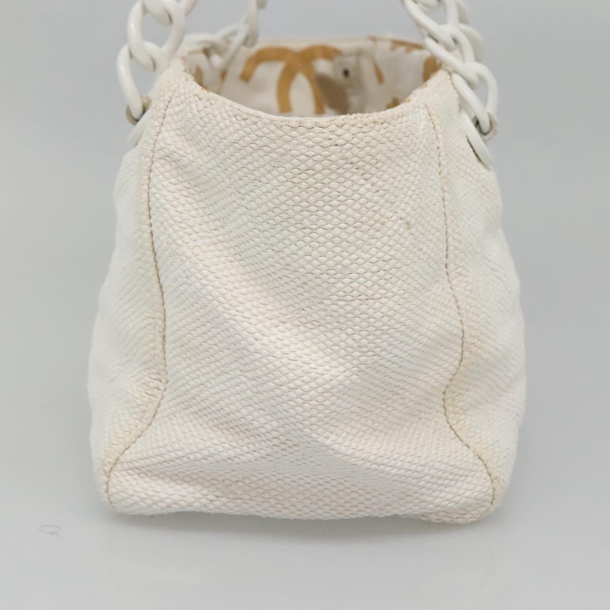 CHANEL Matelasse Chain Shoulder Bag Straw Ivory Gold CC Auth 142167
