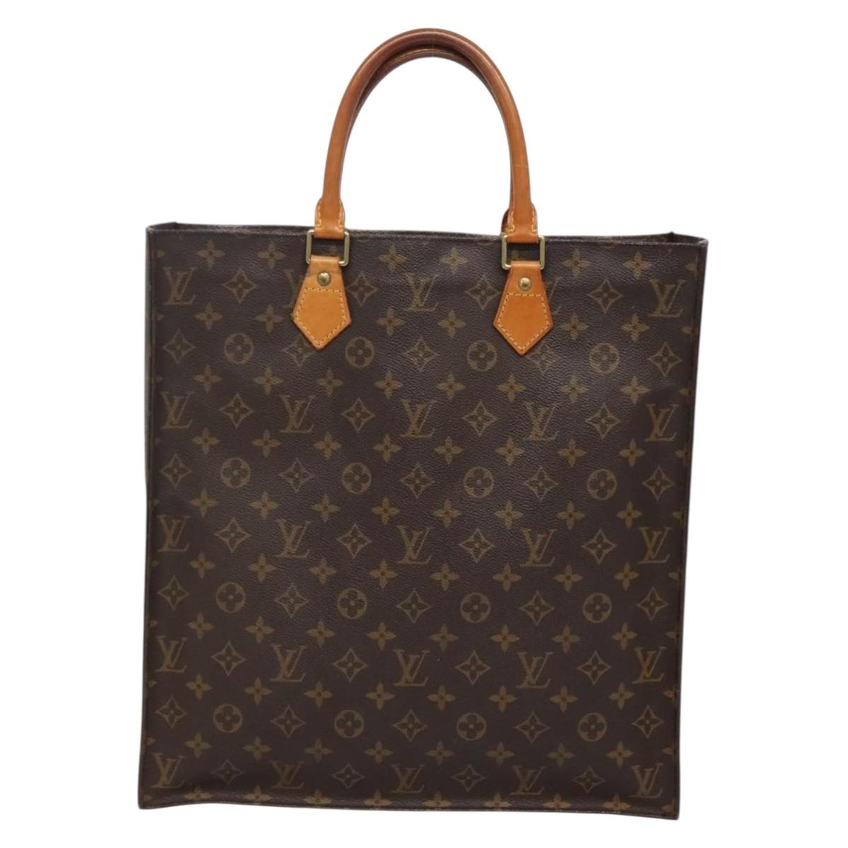 LOUIS VUITTON Monogram Sac Plat Hand Bag M51140 LV Auth 142171