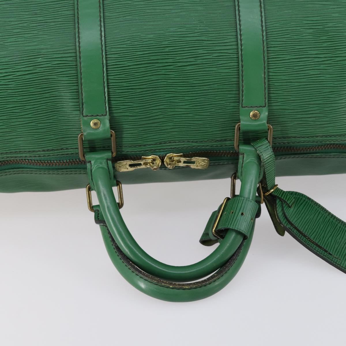 LOUIS VUITTON Epi Keepall 55 Boston Bag Green M42954 LV Auth 142175