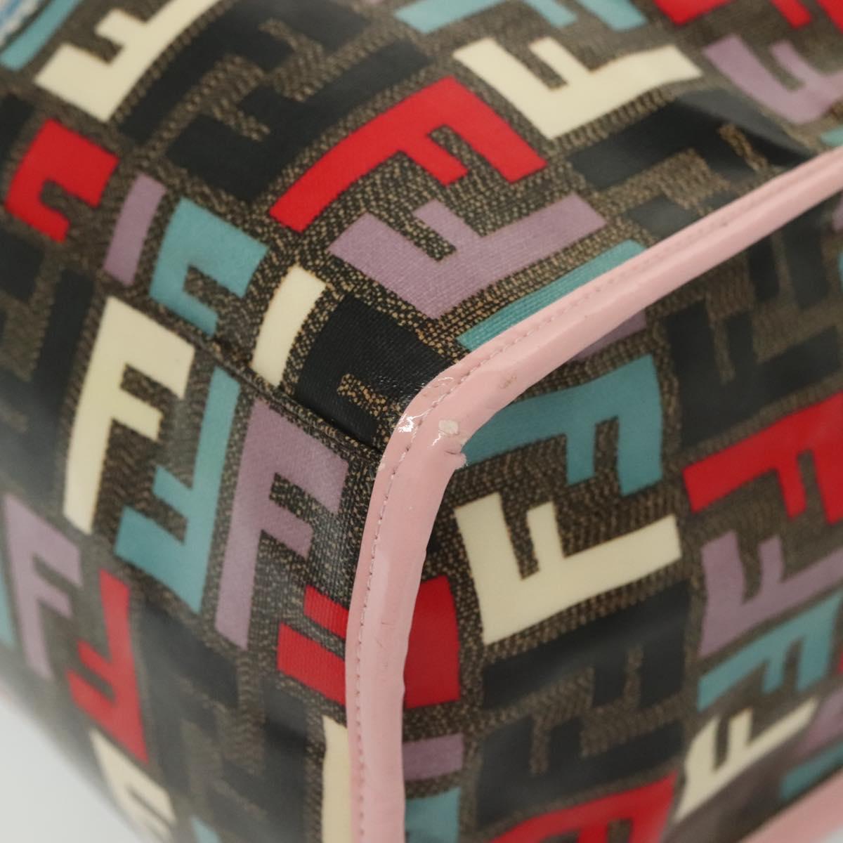 FENDI Zucca Canvas Tote Bag Coated Canvas Multicolor Auth 142184V
