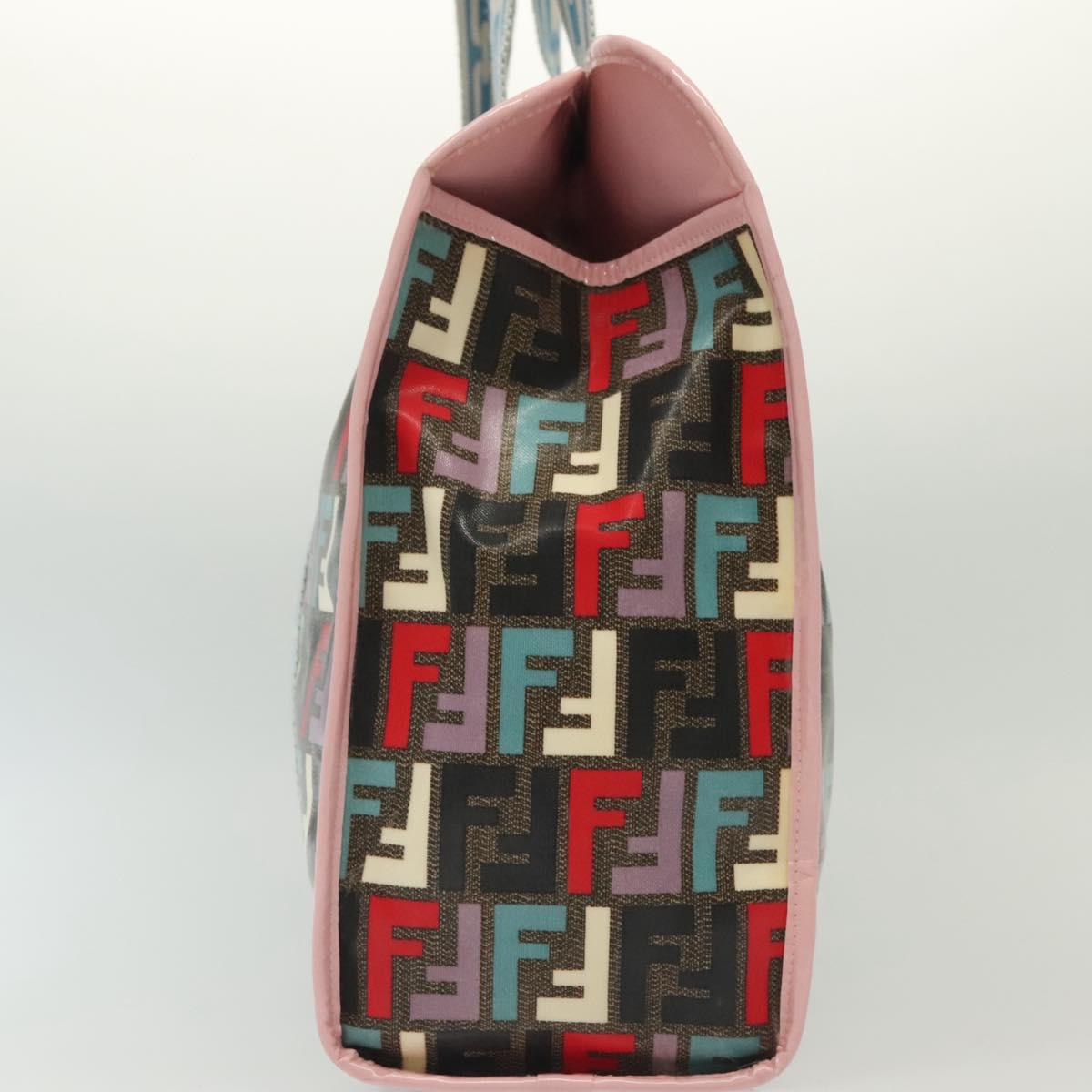 FENDI Zucca Canvas Tote Bag Coated Canvas Multicolor Auth 142184V
