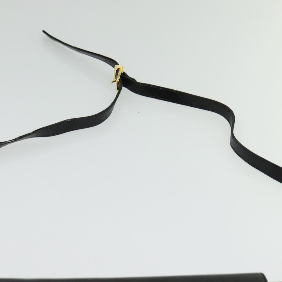 Salvatore Ferragamo Gancini Shoulder Bag Leather Black Gold Auth 142187