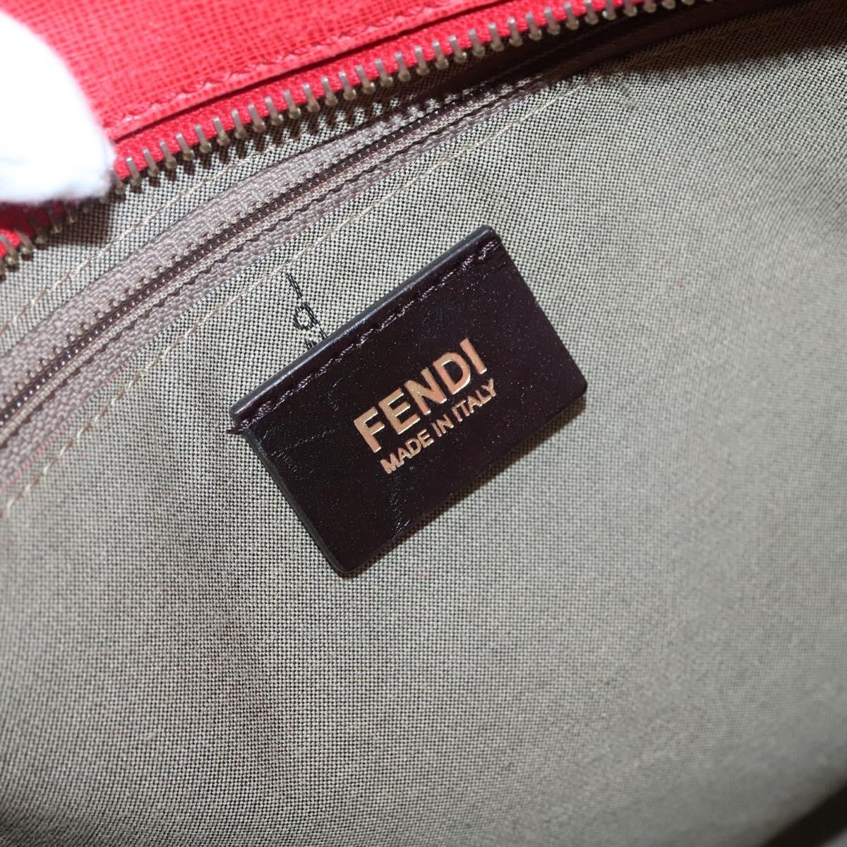 FENDI Zucca Canvas Tote Bag PVC White Gold Auth 142189