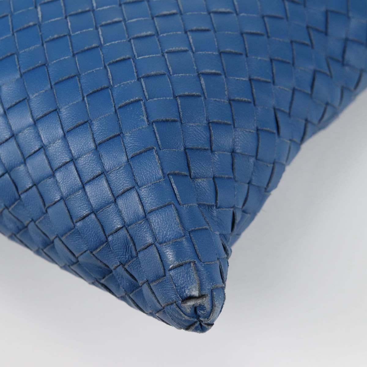 BOTTEGA VENETA INTRECCIATO Shoulder Bag Leather Blue Auth 142212V