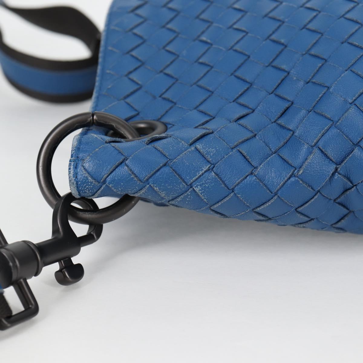 BOTTEGA VENETA INTRECCIATO Shoulder Bag Leather Blue Auth 142212V