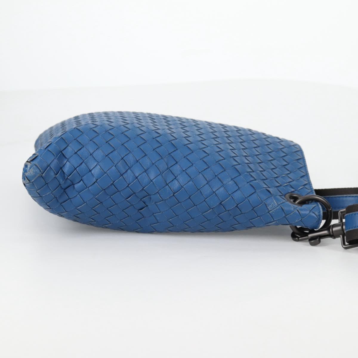 BOTTEGA VENETA INTRECCIATO Shoulder Bag Leather Blue Auth 142212V