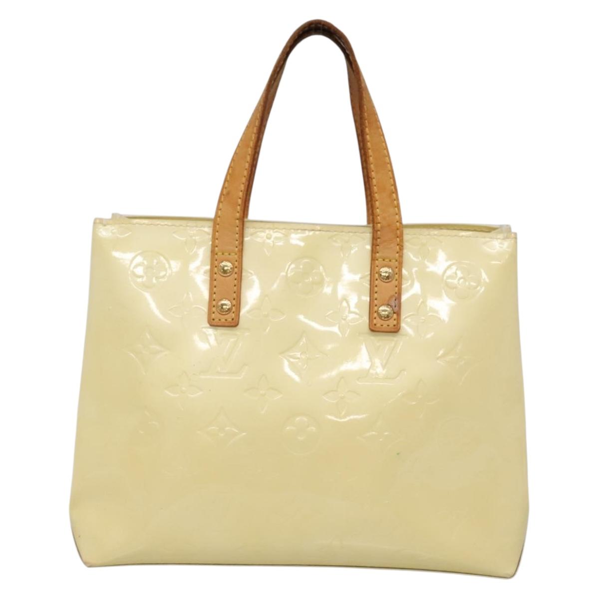 LOUIS VUITTON Monogram Vernis Reade PM Hand Bag Perle M91336 LV Auth 142215