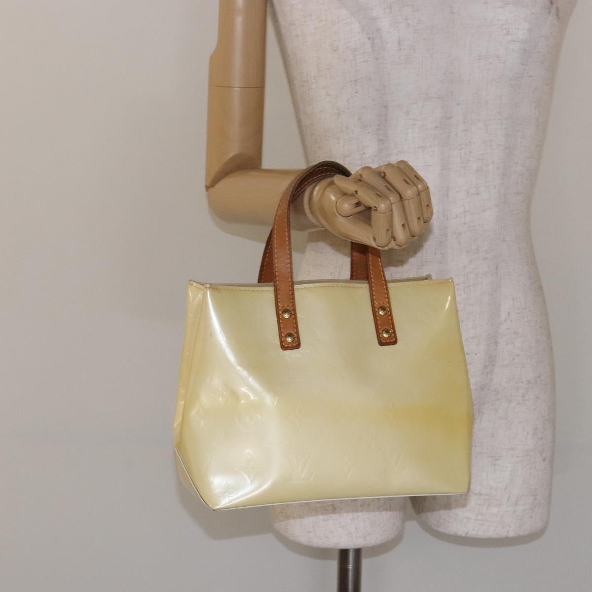 LOUIS VUITTON Monogram Vernis Reade PM Hand Bag Perle M91336 LV Auth 142216