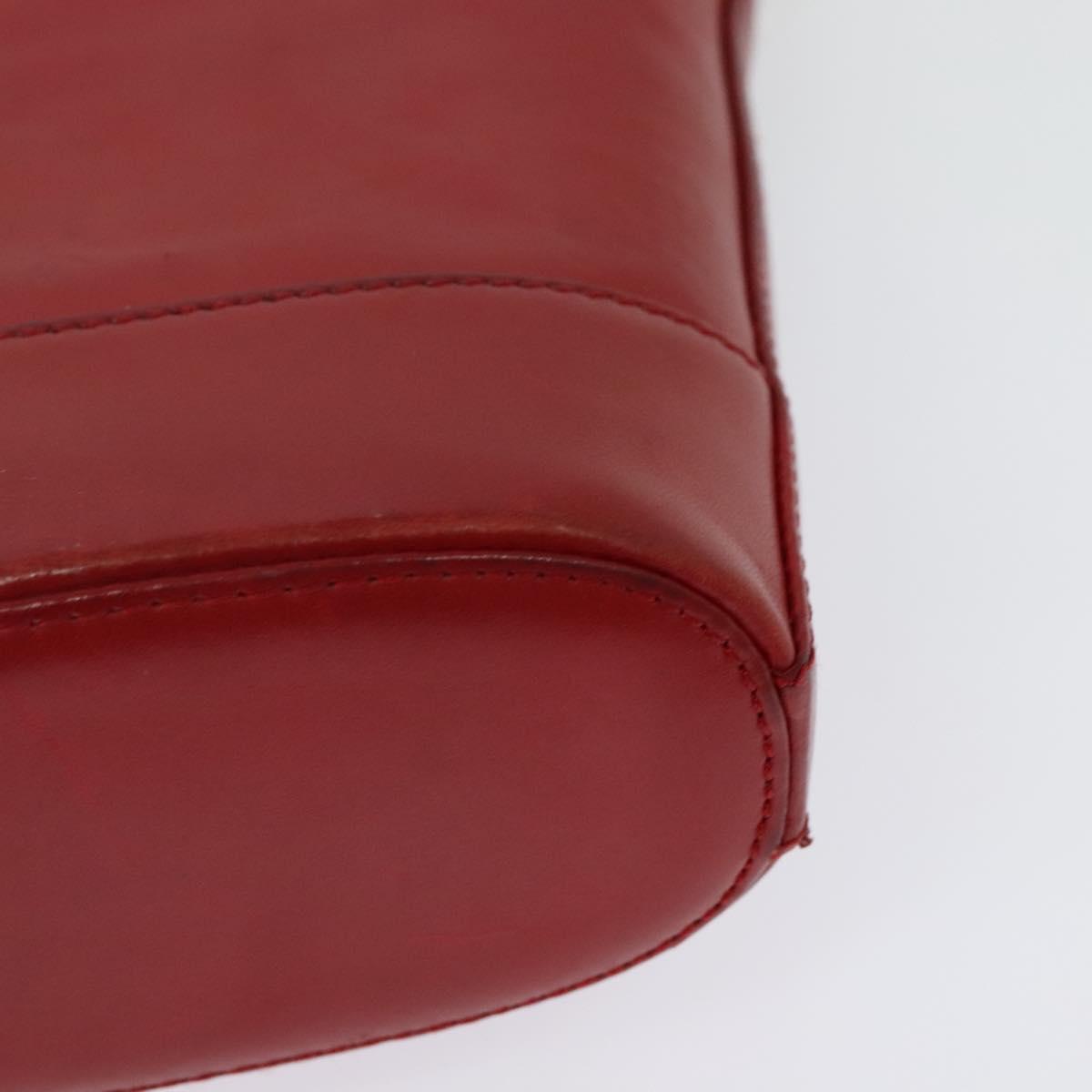 TIFFANY&Co. Chain Shoulder Bag Leather Red Gold Auth 142218