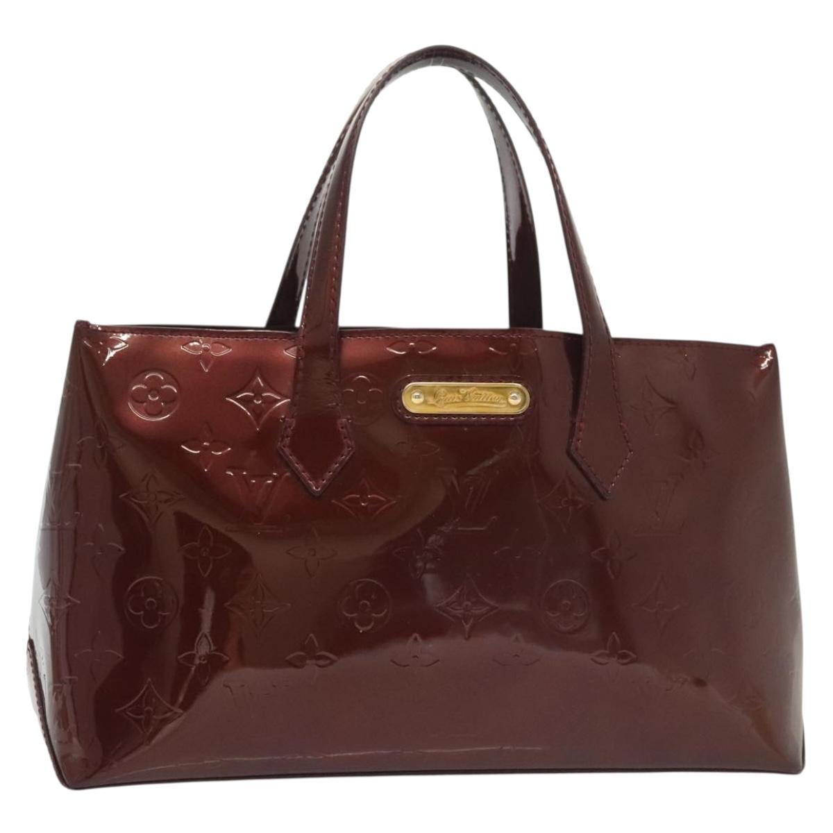 LOUIS VUITTON Monogram Vernis Wilshire PM Bag Rouge Favist M91644 LV Auth 142226