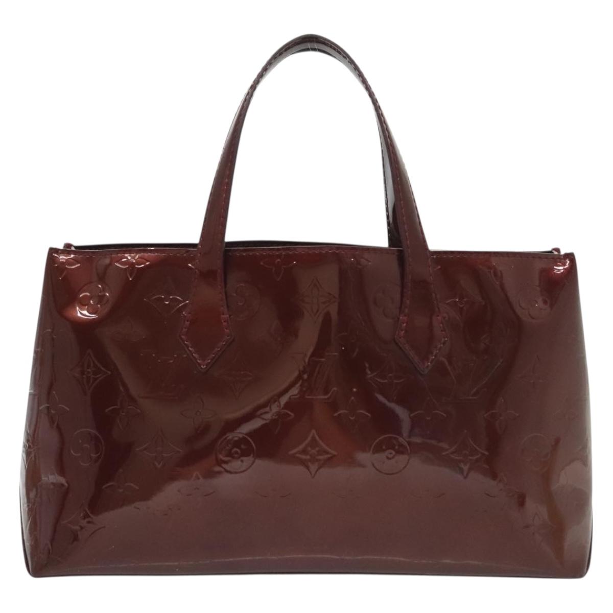 LOUIS VUITTON Monogram Vernis Wilshire PM Bag Rouge Favist M91644 LV Auth 142226