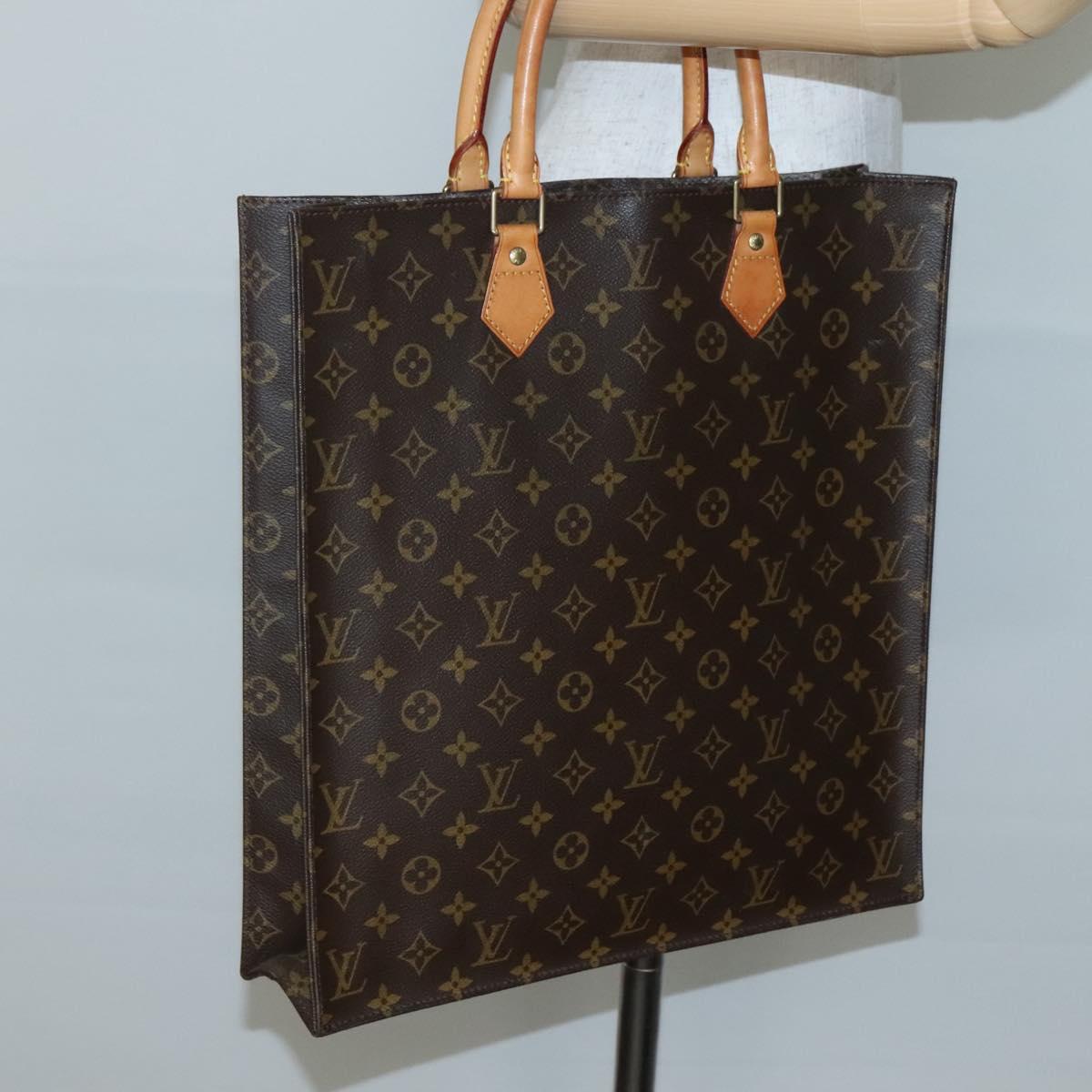 LOUIS VUITTON Monogram Sac Plat Hand Bag M51140 LV Auth 142230