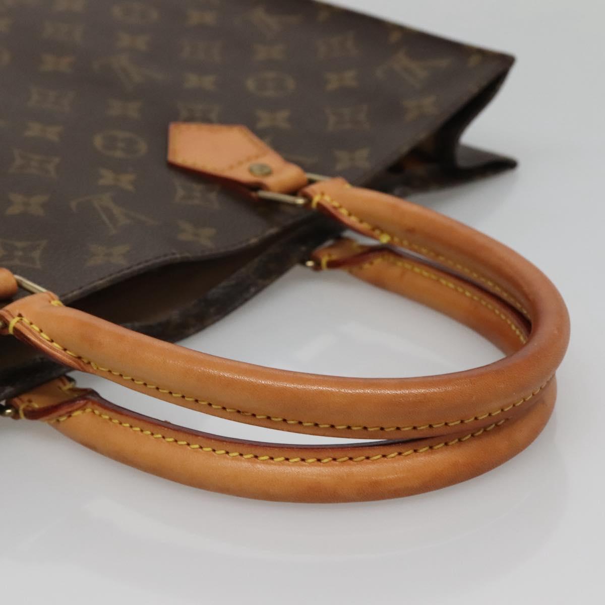 LOUIS VUITTON Monogram Sac Plat Hand Bag M51140 LV Auth 142230
