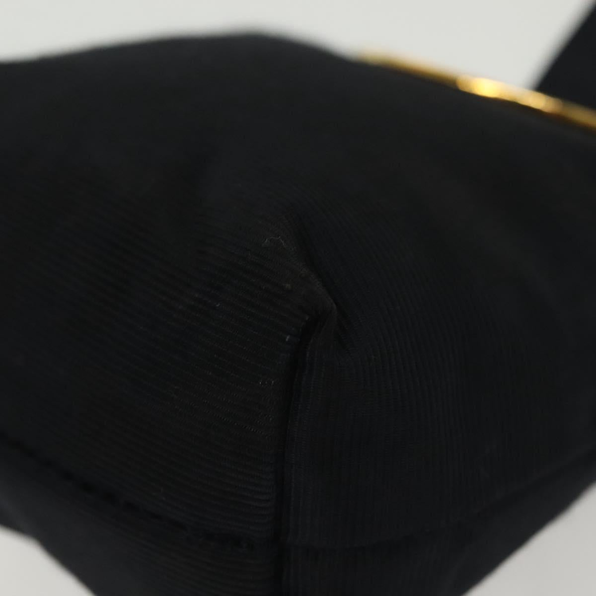 CELINE Pouch Canvas Black Gold Auth 142239