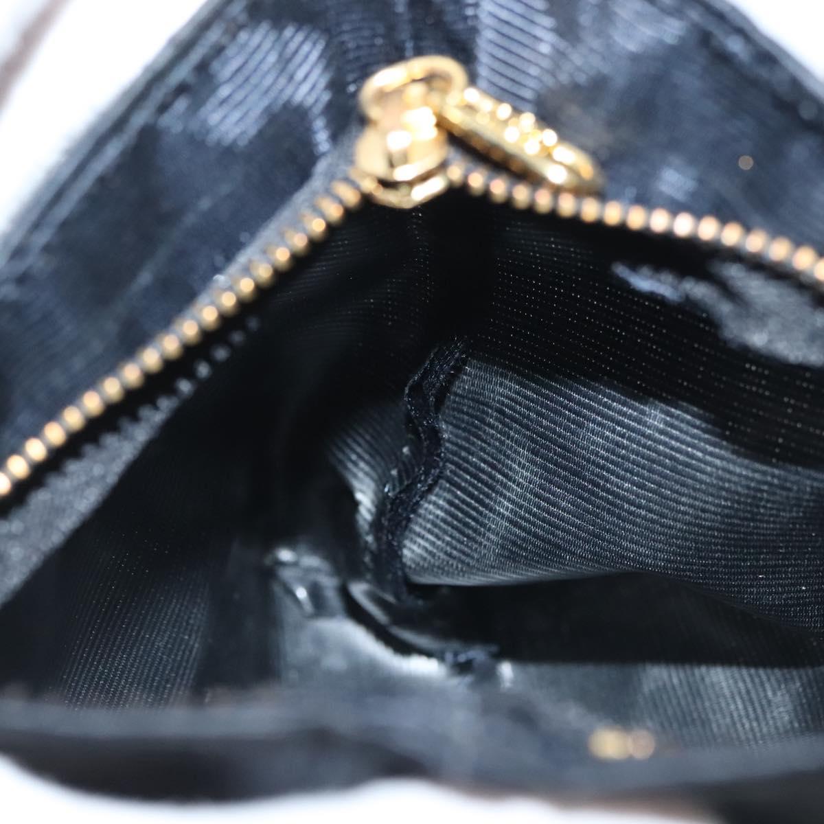 CELINE Pouch Canvas Black Gold Auth 142239