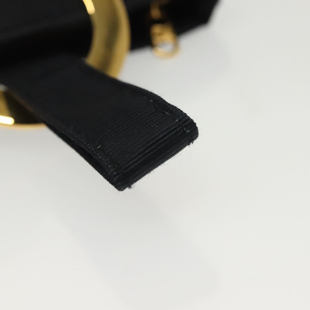 CELINE Pouch Canvas Black Gold Auth 142239