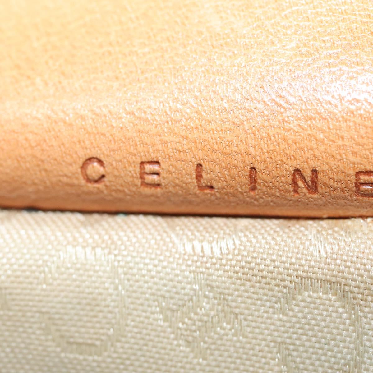 CELINE C Macadam Canvas Shoulder Bag Suede Turquoise Blue Silver Auth 142240