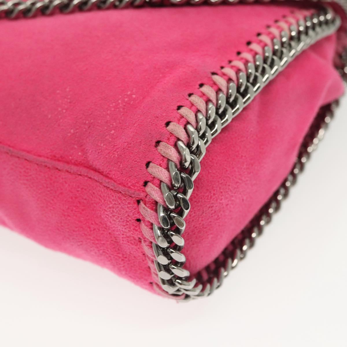Stella MacCartney Chain Farabella Mini Bag Suede Pink Silver Auth 142245