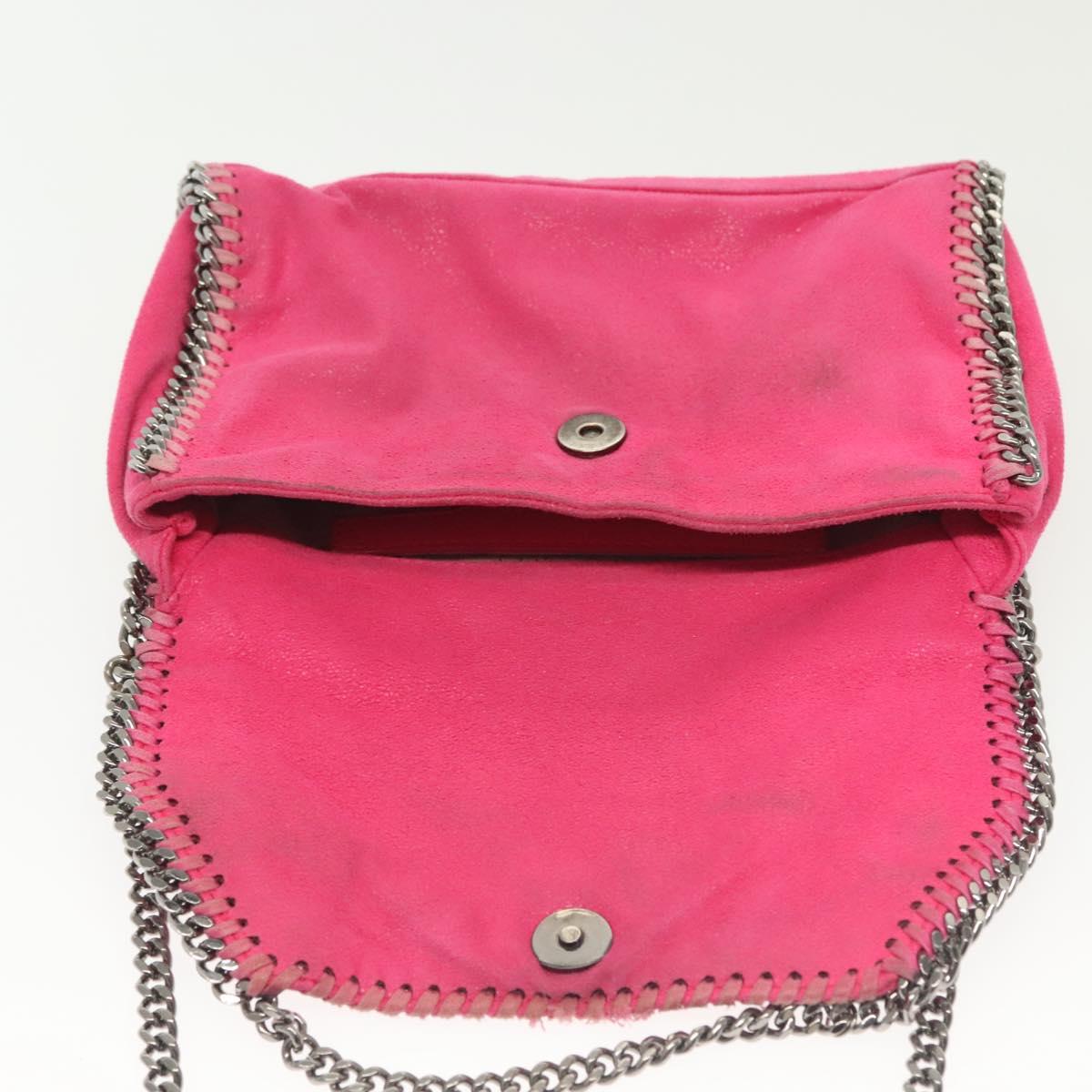 Stella MacCartney Chain Farabella Mini Bag Suede Pink Silver Auth 142245