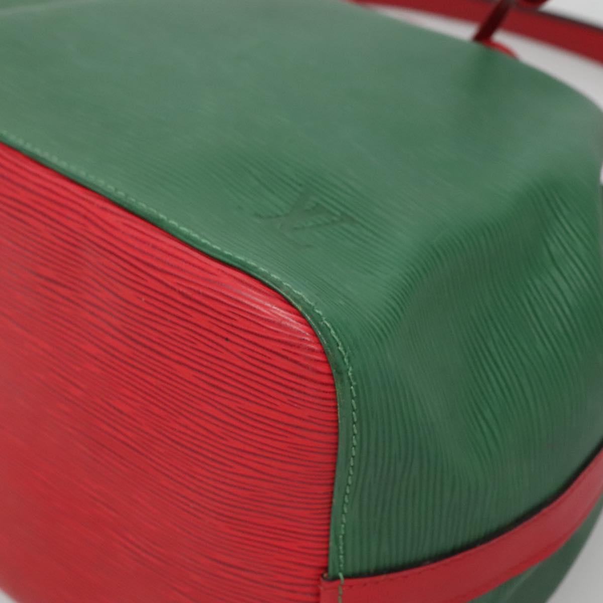 LOUIS VUITTON Epi Petit Noe Shoulder Bag Bicolor Green Red M44147 LV Auth 142256
