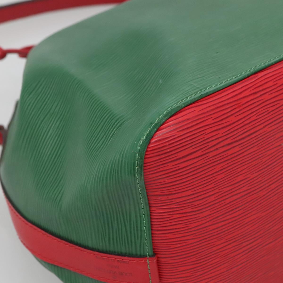 LOUIS VUITTON Epi Petit Noe Shoulder Bag Bicolor Green Red M44147 LV Auth 142256