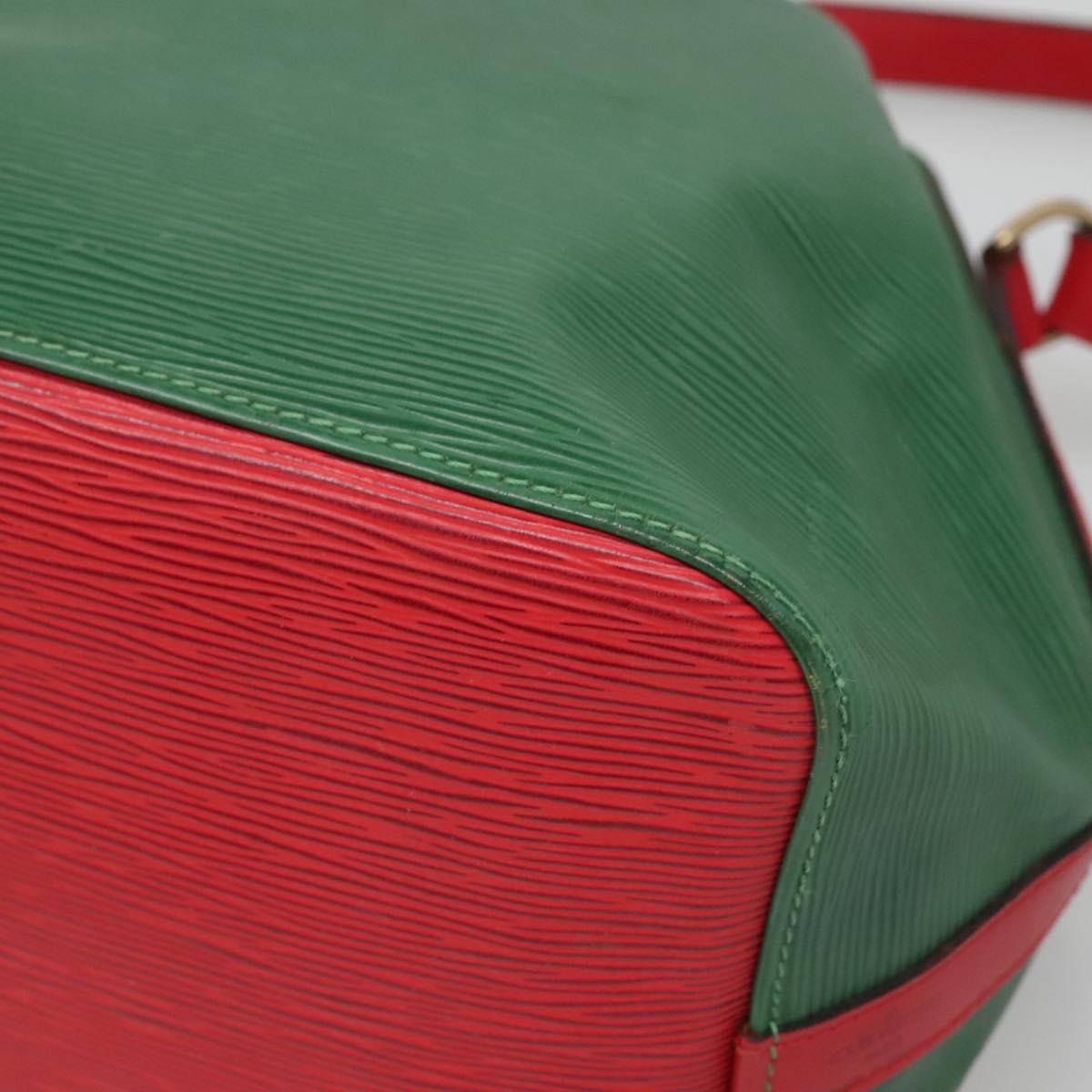 LOUIS VUITTON Epi Petit Noe Shoulder Bag Bicolor Green Red M44147 LV Auth 142256